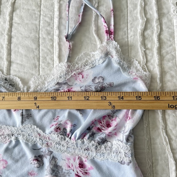 Laura Ashley Babydoll Cami Top Lingerie Womens Coquette Pastel Feminine Floral L - Picture 4 of 8